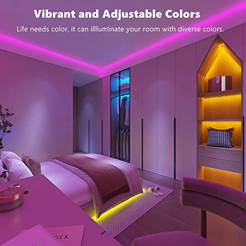 ZOZOO 100ft Led Lights for Bedroom(2 Rolls of 50ft), Smart RGB Led Strip Lights with 44-Key Remote & APP Control Music Syn...