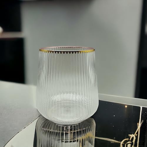40 count Origami Ripple Unbreakable Stemless Plastic Wine Champagne Whiskey Glasses Elegant Durable Disposable Indoor Outd...