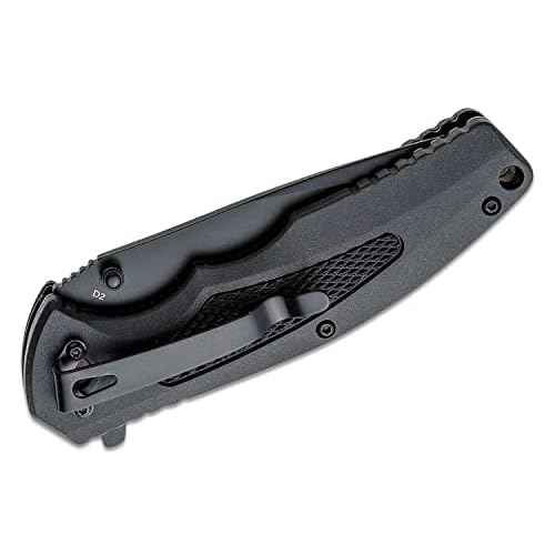 Boker Plus Gemini Nga Assisted Bk Serrated - 3.5" Partially Serrated D2 Blade, Backflipper and Thumbstud with Liner Lock and Fiber Reinforced Synthetic Scales- 01BO506