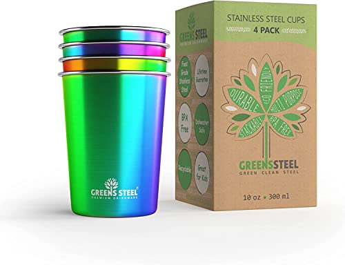10oz Kids Cups – Stainless Steel Cups for Home, Party, Camping & Outdoor Activities – BPA Free, Unbreakable, Premium Stack...