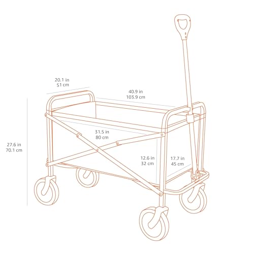 Amazon Basics Collapsible Folding Heavy Duty Utility Wagon for Outdoor Sports, 265 pounds Weight Capacity, Camping, Garde...