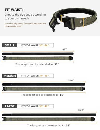 IDOGEAR SPORTS Tactical Riggers Belt 2" Heavy-Duty MOLLE Belt With 1.75" Inner Nylon For Outdoor Military Work Use