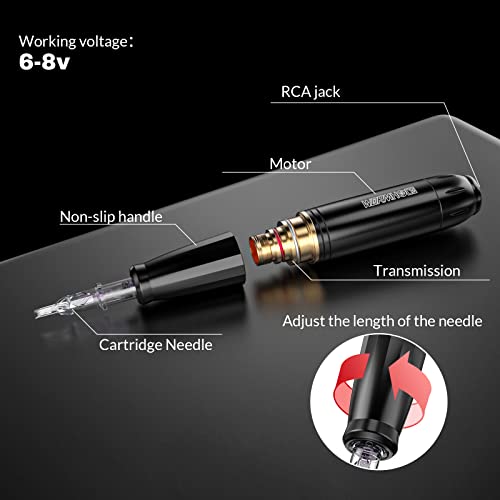 Tattoo Gun Kit Cartridge Tattoo Machine Kit Tattoo Kit Tattoo Pen Kit for Beginners Rotary Tattoo Pen Type Machine Kit Com...