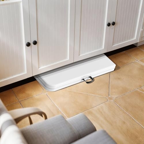 Aoeiye 4ft Folding Table Plastic Fold in Half w/Handle Heavy Duty Portable Indoor Outdoor for Garden Party Picnic Camping ...