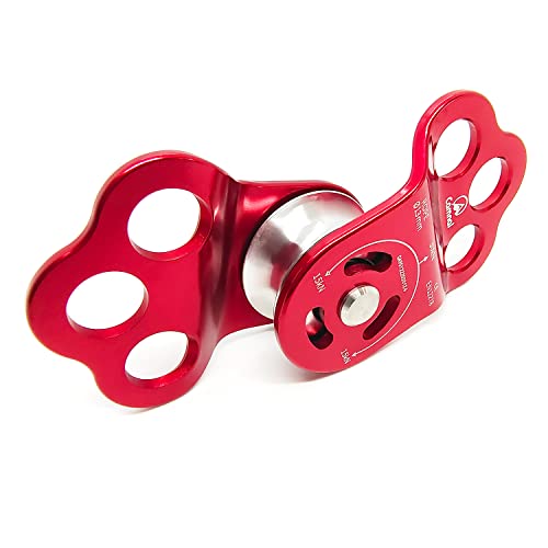 EMMRAGNO 30KN Climbing Single Pulley Climbing Three Hole Hitch Pulley Climbing Bearing Pulley, Hauling Pulley for Rock Cli...