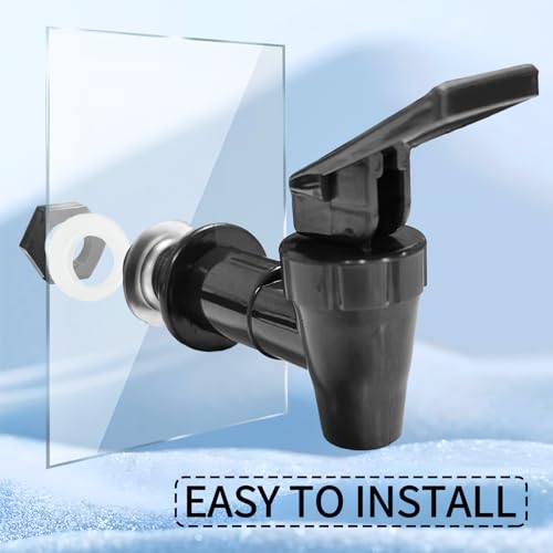Hordion Plastic Spigot Replacement Cooler Faucet, 2 Sets Water Jug Spigot BPA Free Dispenser Valve Reusable Bucket Tap, Bl...