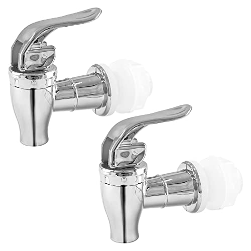 Biaungdo 2 Pcs Replacement Spigot for Beverage Dispenser, Silver Push Style Beverage Dispenser Carafe Spigot Water Dispens...