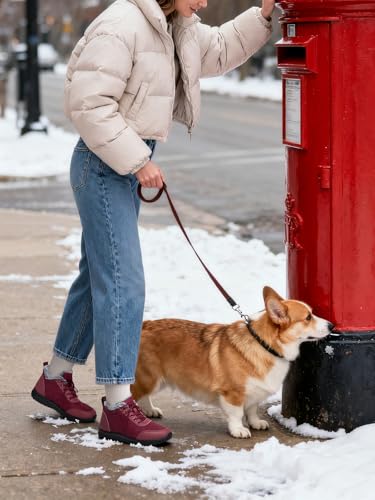 SHIBEVER Snow Boots for Women Winter: Warm Fur Lined Ankle Snow Booties Anti-Slip Waterproof Comfortable Outdoor Winter Shoes