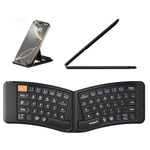 ProtoArc Ergonomic Foldable Keyboard, XK03 Split Folding Travel Bluetooth Keyboard, Ultra Slim, Portable for iPad, iPhone,...