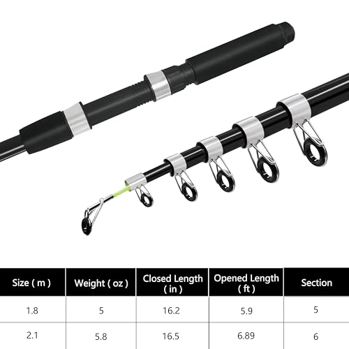OLOLYAP Fishing Pole Combo 2PCS Telescopic Fishing Rod and Aluminum Reel Combos with Carrier Bag Sea Saltwater Freshwater ...