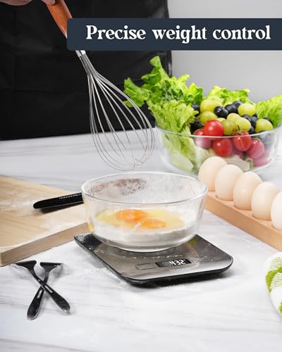Tcsxady Food Scale, 11lb Digital Kitchen Scale with 6 Units LCD Display and Tare Function,Compact Design for Baking,Health...