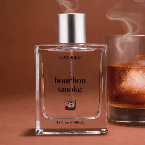 Just Juice Bourbon Smoke - Spicy, Warm Vanilla Perfume for Women and Men - Amber Mini Travel Perfume with Black Pepper, Cedar, Suede - 0.33 oz