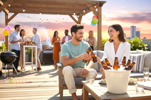White Solo Cup Ice Bucket, Party Beverage Cooler, Perfect for Indoor/Outdoor Celebrations, Holidays, BBQ’s, Social Gatheri...