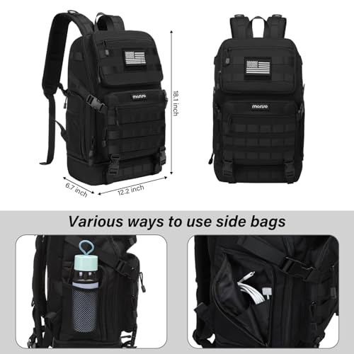 MOSISO 23L Tactical Backpack with Bottom Insulated Cooler, Military Daypack 3 Day Assault Pack Army Rucksack Bug Out Bag w...