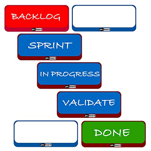 PMXBOARD Magnetic Column Headline Cards – Kanban & Scrum Board Headers for Agile Workflow | Reusable Magnetic Column Label...