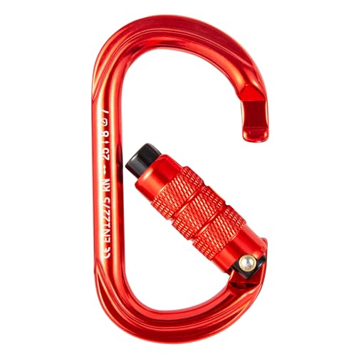 Zeluga 15-296 25KN Auto Locking Carabiner, Twist Lock, Lightweight, Professional Carabiner Clips, Assorted Color, 1 Piece
