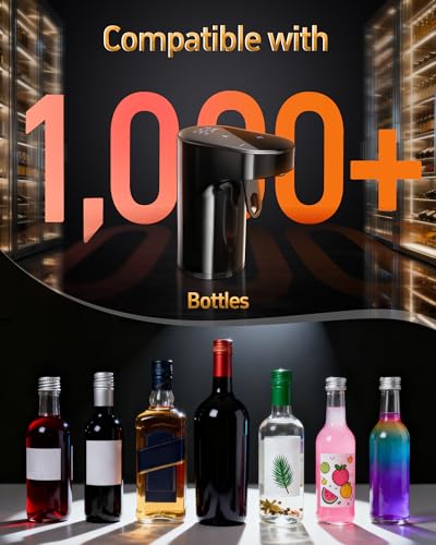 5-in-1 Electric Wine Decanter with Aerator,Smart Liquor Dispenser Adjustable Dosing,Digital Whiskey Pourer,Automatic Liquo...