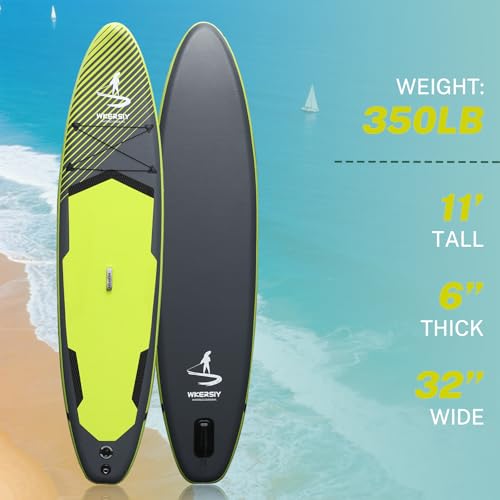 11”32“6 Premium Inflatable Stand Up Paddle Boards with Durable SUP Paddle Board Accessories Wide Stable Design Includes Ba...