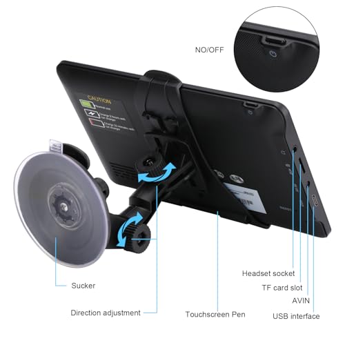 GPS Navigation for Car, 2025 Map 7 inch Touch Screen Car GPS, Voice Turn Direction Guidance, Support Speed and Red Light W...