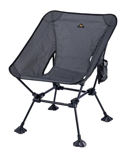 iClimb 1 Anti-Sink Large Feet Chair and 1 Low Folding Chair, Ultralight Compact for Adults Outdoor Camping Backpacking Hiking