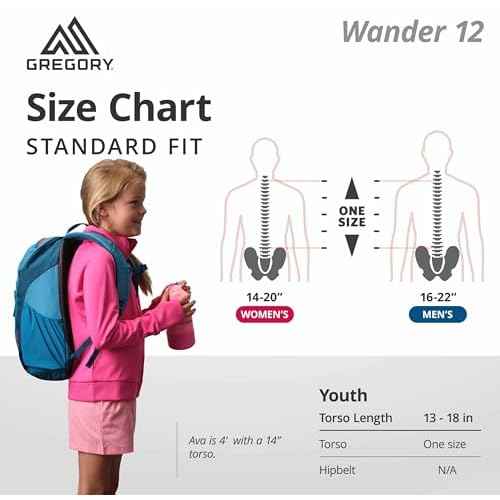 Gregory Wander 12L Unisex Youth Hiking Backpack, One Size Fits All, Pacific Blue