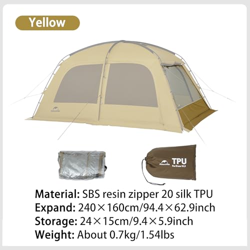 Naturehike Dune Hot Tent with Stove Jack, 117 sq ft 4 Seasons Camping Tent, 2-4 Person Waterproof Large Tent for Family, C...