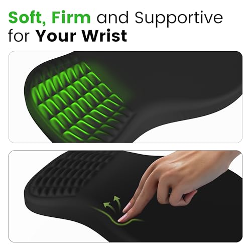 MEKASS Ergonomic Mouse Pad with Wrist Rest, Memory Foam Wrist Support for Carpal Tunnel Pain Relief, Non-Slip PU Base, Com...