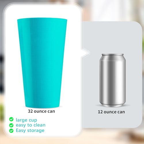 Boshangjia Plastic Tumblers Large Cups 35-ounce Unbreakable Drinking Glasses set of 12-Stackable & Reusable Drinkware for ...