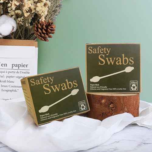 Safety Cotton Swabs with Large Tip 216PCS,Baby Cotton Buds With Natural Paper Stick For Newborn,Kids