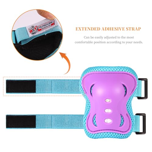 Youth/Kids Knee Pads Elbow Pads Wrist Guards Set for 3-15 Years Kids Protective Gear Set for Roller Skates Cycling Skatebo...