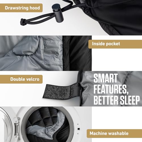 VENTURE 4TH Backpacking Sleeping Bag – XXL, Double and Single Sizes - Lightweight Warm & Cold Weather Sleeping Bags for Ad...