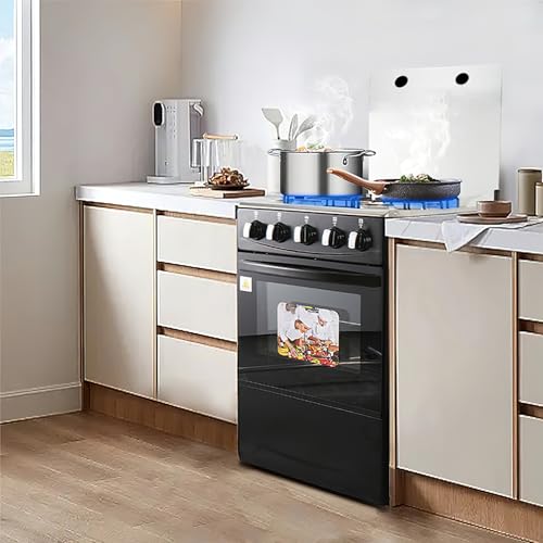 20" Freestanding LPG Oven - Equipped with 4 coil burners and Gas Stove with stainless steel oven (Black: Automatic ignition)