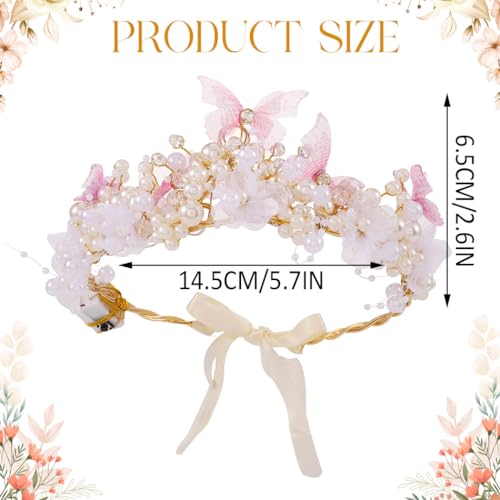Catery Light Up Butterfly Tiara Flower Crown Fairy Princess Headband for Girls