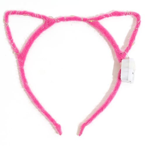 Jeffan 10 PCS Light Up Cat Ears Headband, LED Cute Cat Head Accessories for Women Christmas Halloween Party Supplies