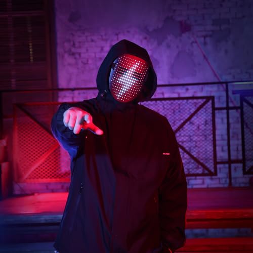 Gootus Led Mask Halloween Costume for Kids Adults, Face Transforming Light up Mask with Gesture Sensing, Cool Toys Great G...