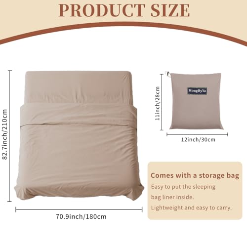 MongByYa Sleeping Bag Liner Lightweight Compact Sleeping Bag Sack Portable Clean Travel Sheet Camping Sleep Sheet for Back...