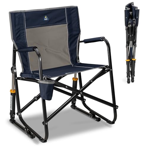 GCI Outdoor Freestyle Rocker Camping Chair | Portable Folding Rocking Chair with Solid, Durable Armrests, Drink Holder & C...
