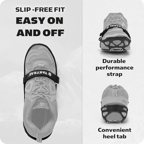 Yaktrax Pro Traction Cleats - 360-Degree Grip on Snow, Ice, & Multi-Terrain Surfaces - Elastic Outer Band w/Easy-On/Off He...