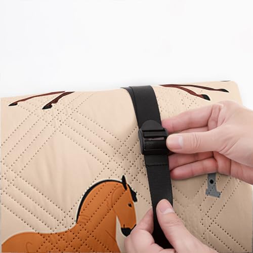 Smell Sunshine Outdoor Picnic Blanket,Portable Sandproof Waterproof Picnic Mat,Horses Printed Camping Beach Mat for Sand a...