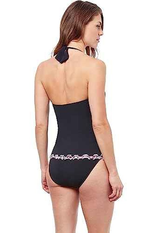 Pretty Wild Solid Halter Tankini Black