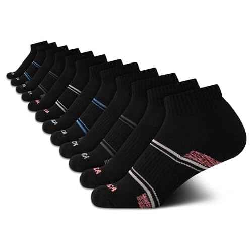 Nautica Women's Quarter Cut Moisture Control Athletic Socks with Cushioned Comfort (12 Pack)