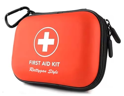Rattygan Style All-in-One Compact First Aid Kit with Waterproof Hard Shell Case - Great for Home, Dorm, Office, Travel, Ca...