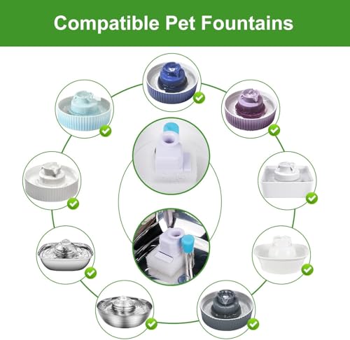 VinDox Pet Fountain Filters - 16 Carbon and 4 Foam Pre-Filters for Ceramic/Cupcake Pet Fountain