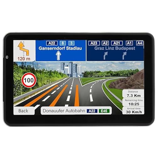 LONGRUF GPS Navigation for Car, Latest 2026 Map 7 inch Touch Screen Car GPS, Voice Turn Direction Guidance, Support Speed ...