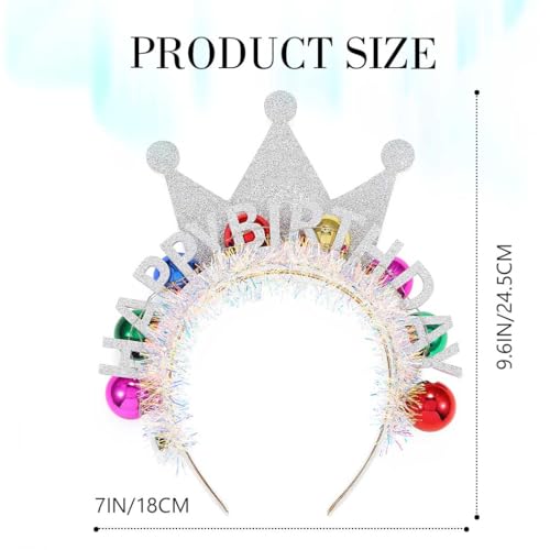 Zoestar Light Up Happy Birthday Crown Headband Glow Ball Hair Bands Led Birthday Party Hair Accessories Women