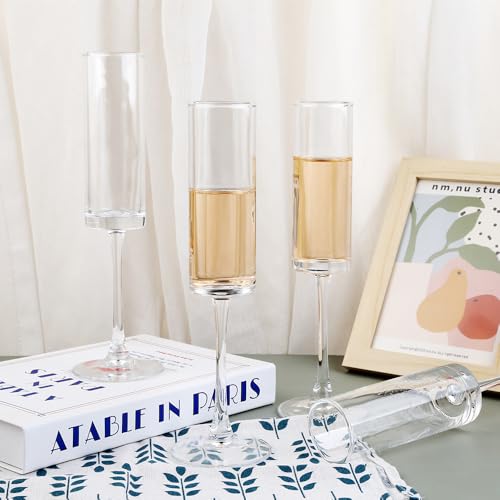 BTGLLAS Champagne Flutes Set of 12, 160ML - Elegant Glass Champagne Flutes for Celebrations - 5.5oz Capacity, Clear (Glas...