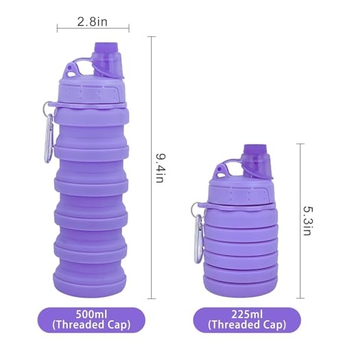 YCTMALL Collapsible Water Bottles Travel water bottle Sports Portable Sport Water Bottle Reusable Water Bottles comes with...