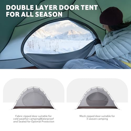 Naturehike 4 Season Tent,Waterproof 2 Person Backpacking Tent, Four Season Tents for Cold Weather Winter Camping
