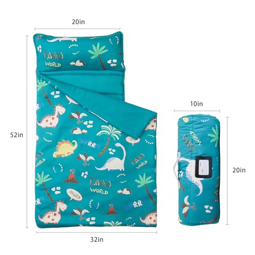 MORAIS Toddler Nap Mat with Pillow and Blanket, 52" x 20" Lightweight and Soft Nap Mat for Preschool, Daycare, Travel Slee...