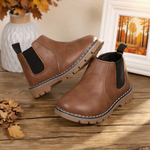 Zoolar Boys Girls High Top Combat Ankle Boots Kids Waterproof PU Leather Fall Boots Winter Warm Snow Outdoor Hiking Shoes ...